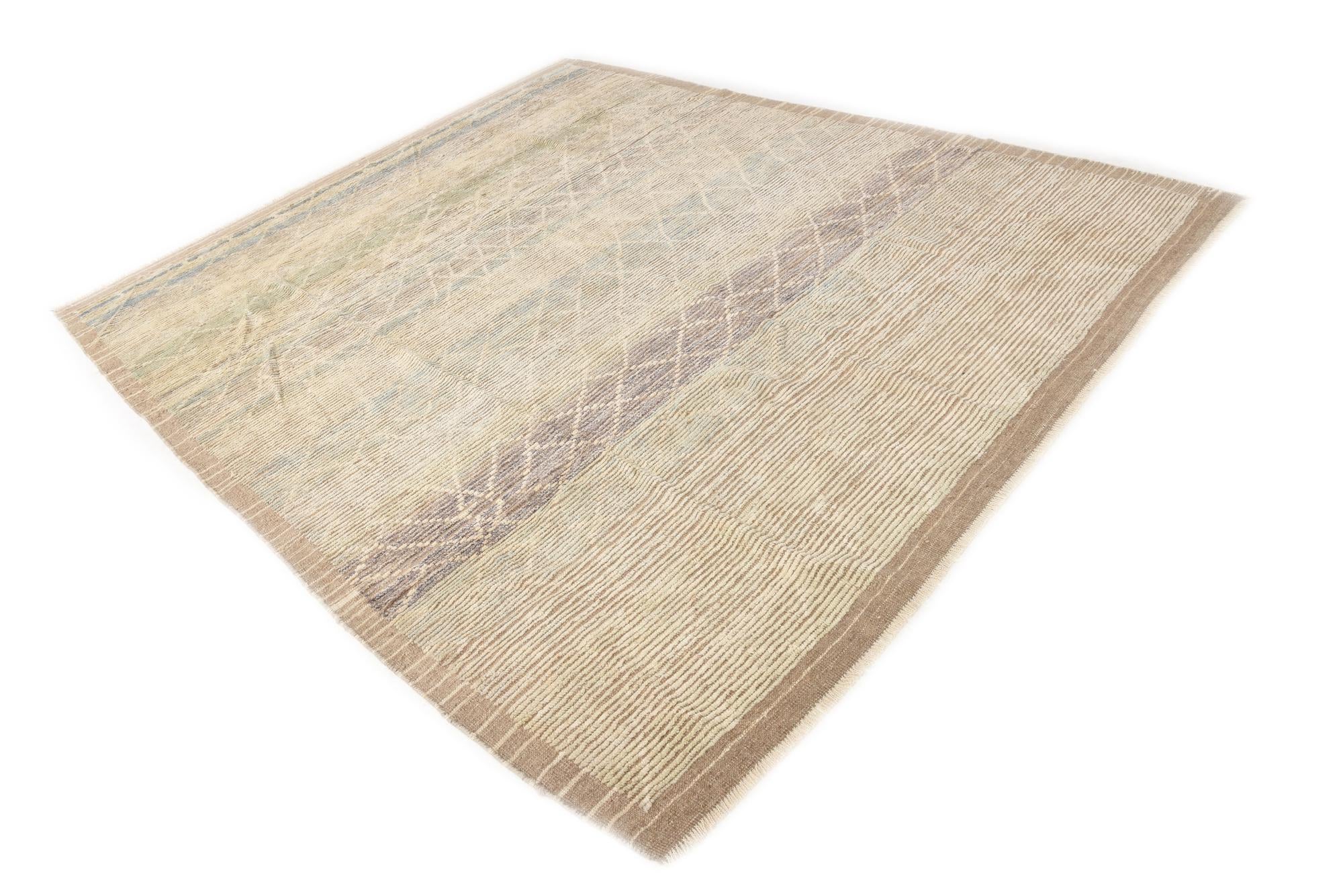 8' 5 x 10' Hand Knotted Moroccan Wool Rug