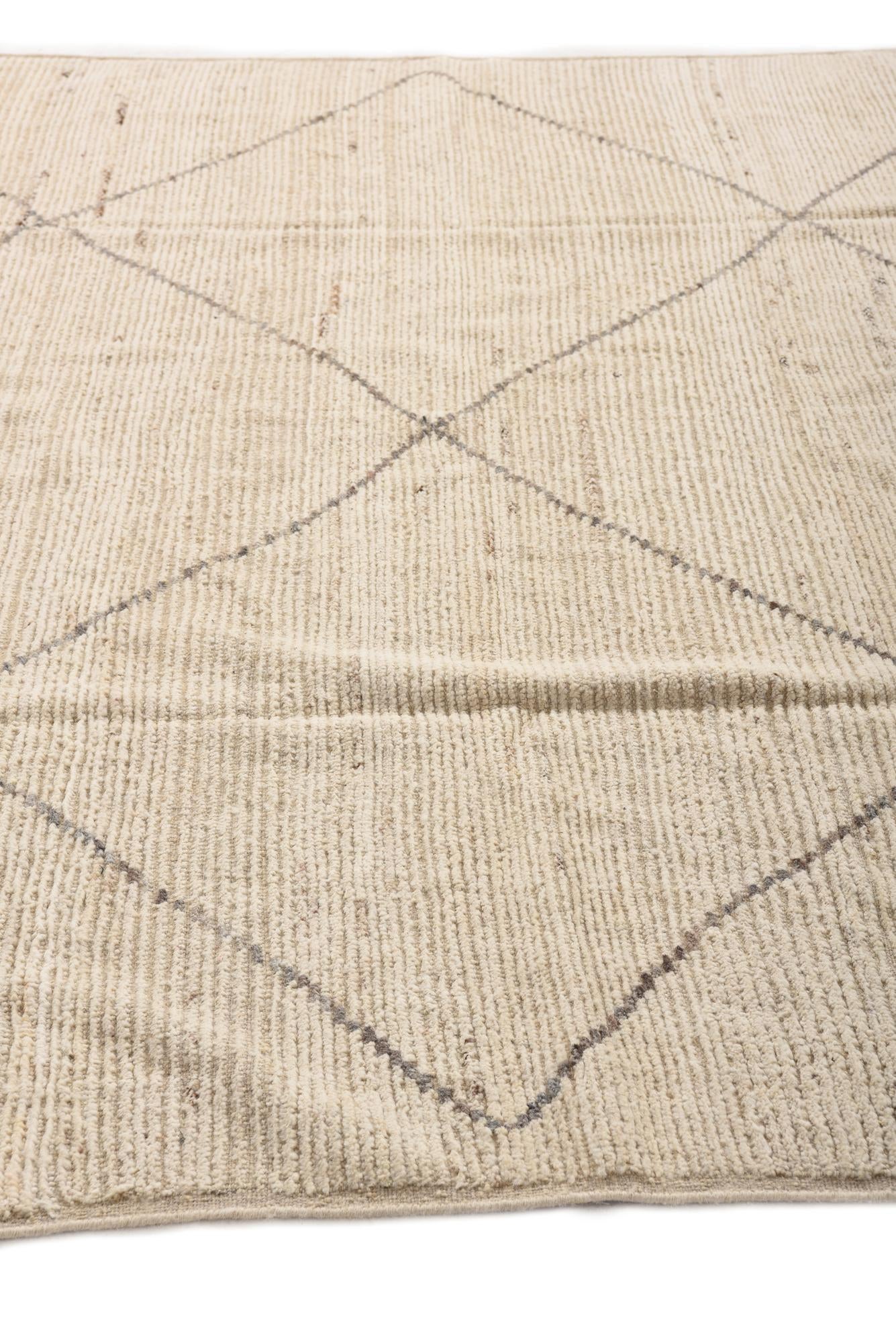 7' 10 x 9' 9 Hand Knotted Moroccan Wool Rug