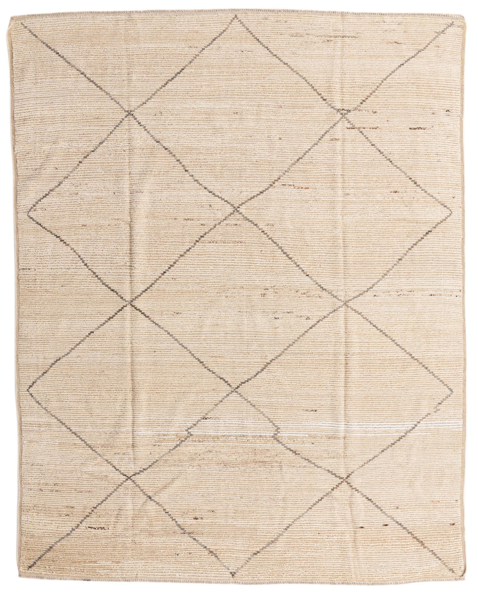 7' 10 x 9' 9 Hand Knotted Moroccan Wool Rug