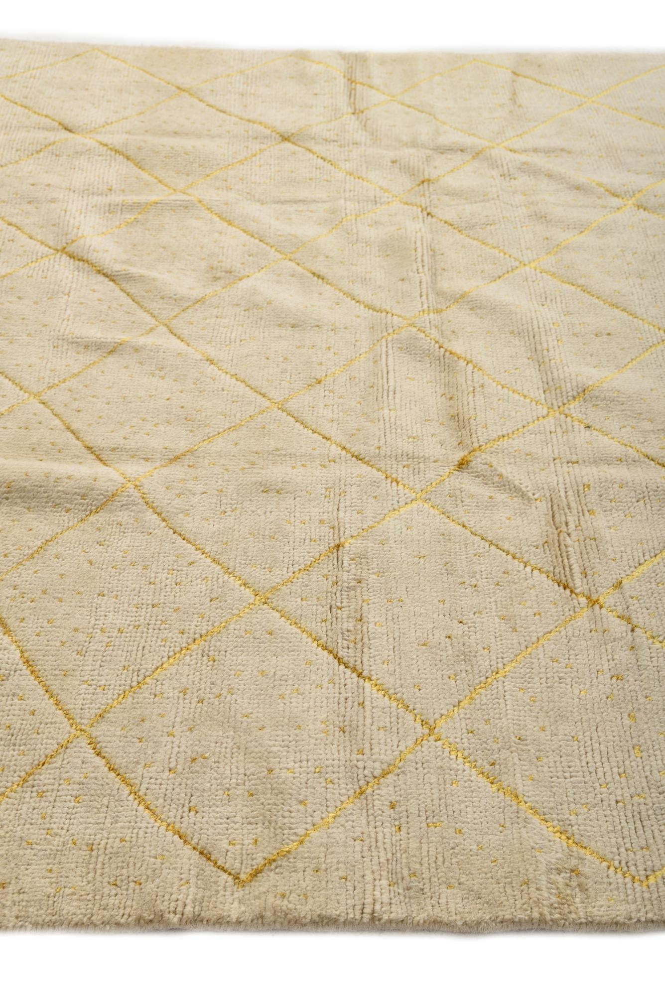 6' 4 x 10' 3 Hand Knotted Moroccan Wool Rug