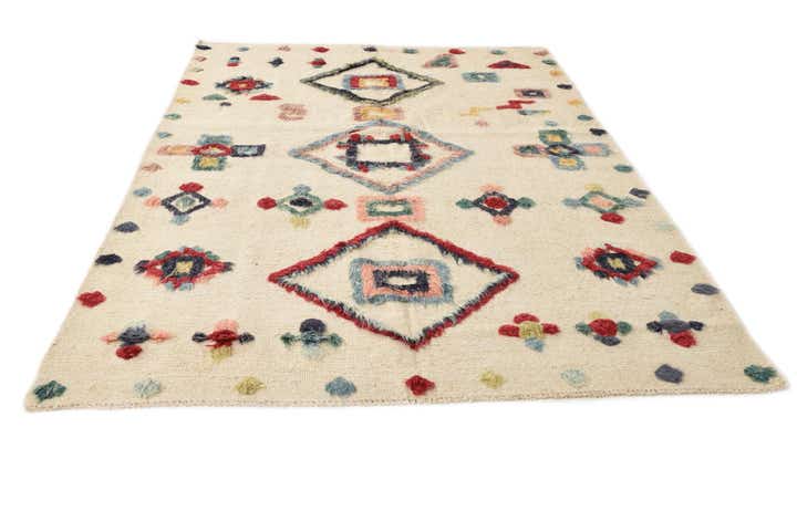 5' 5 x 8' 1 Hand Knotted Moroccan Wool Rug