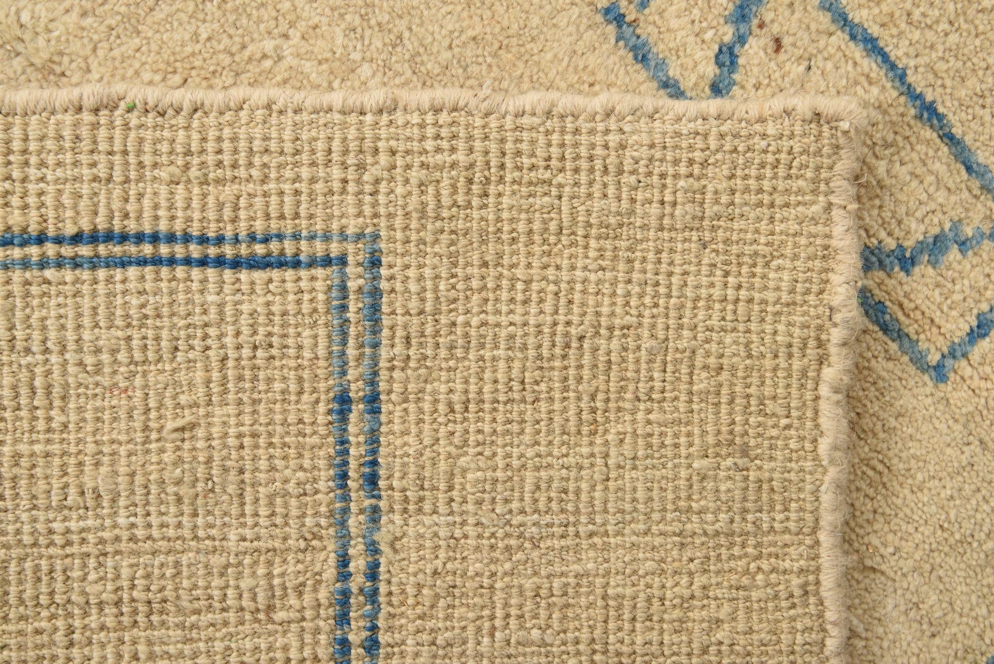 6' 9 x 9' 7 Hand Knotted Moroccan Wool Rug