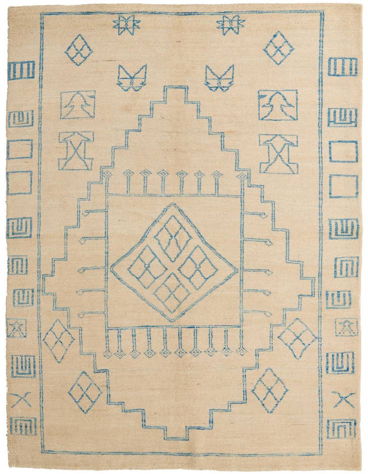 Detail image of 6' 9 x 9' 7 Hand Knotted Moroccan Wool Rug