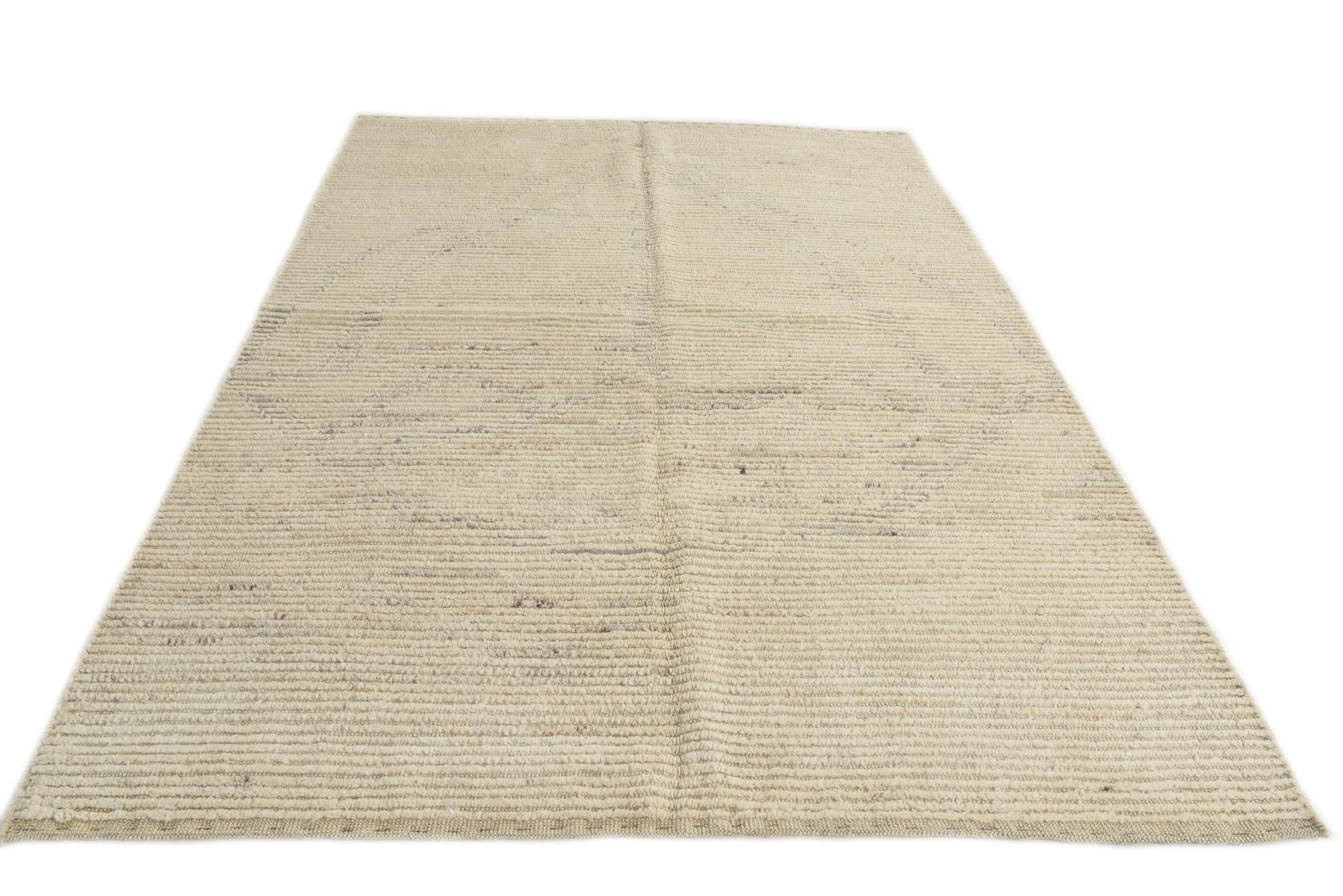5' 7 x 8' Hand Knotted Moroccan Wool Rug