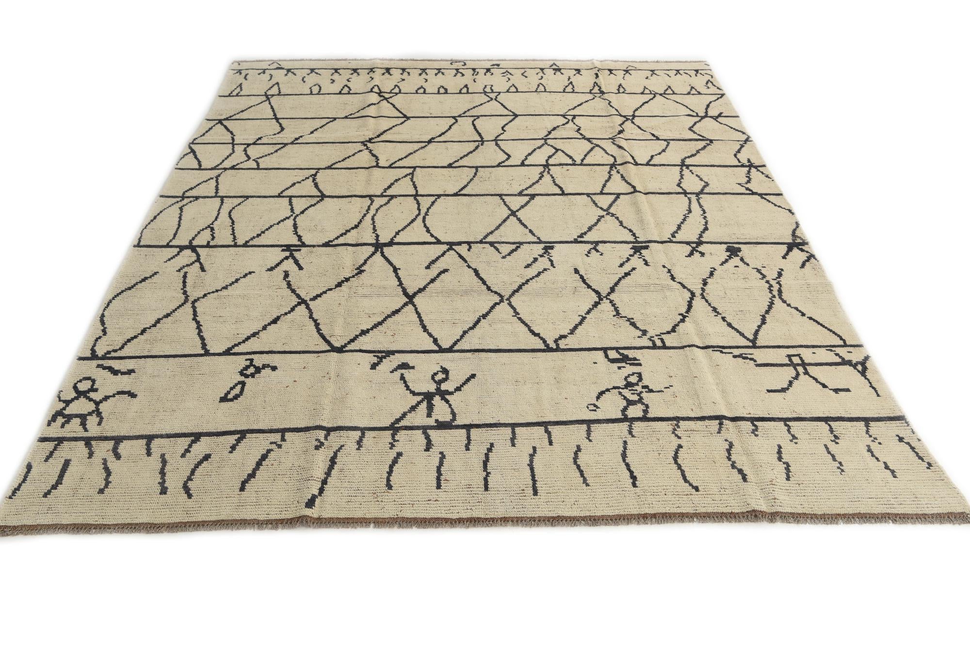 8' 4 x 10' 1 Hand Knotted Moroccan Wool Rug