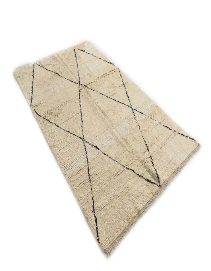 Detail image of 5' 2 x 8' 3 Hand Knotted Moroccan Wool Rug