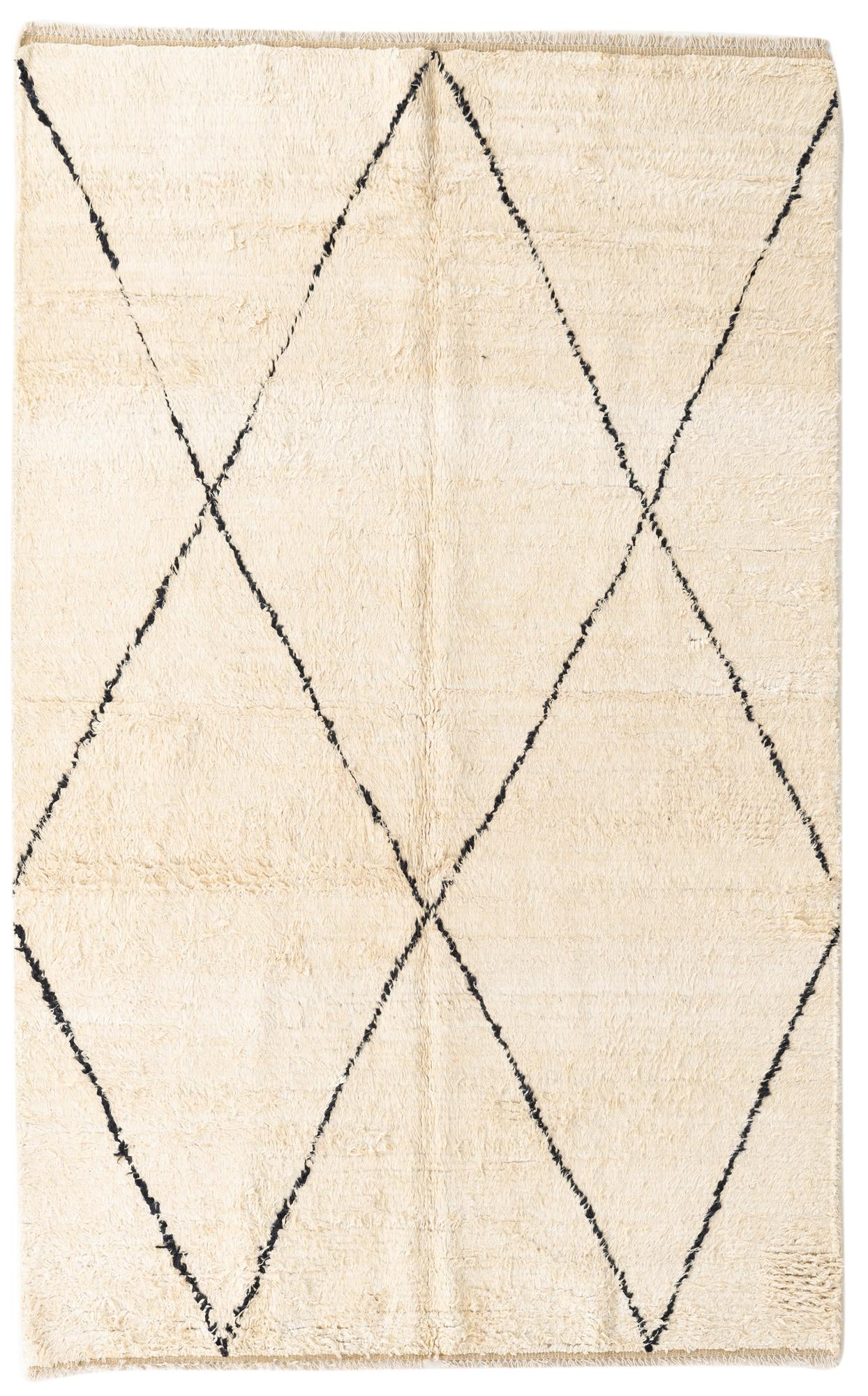 5' 2 x 8' 3 Hand Knotted Moroccan Wool Rug
