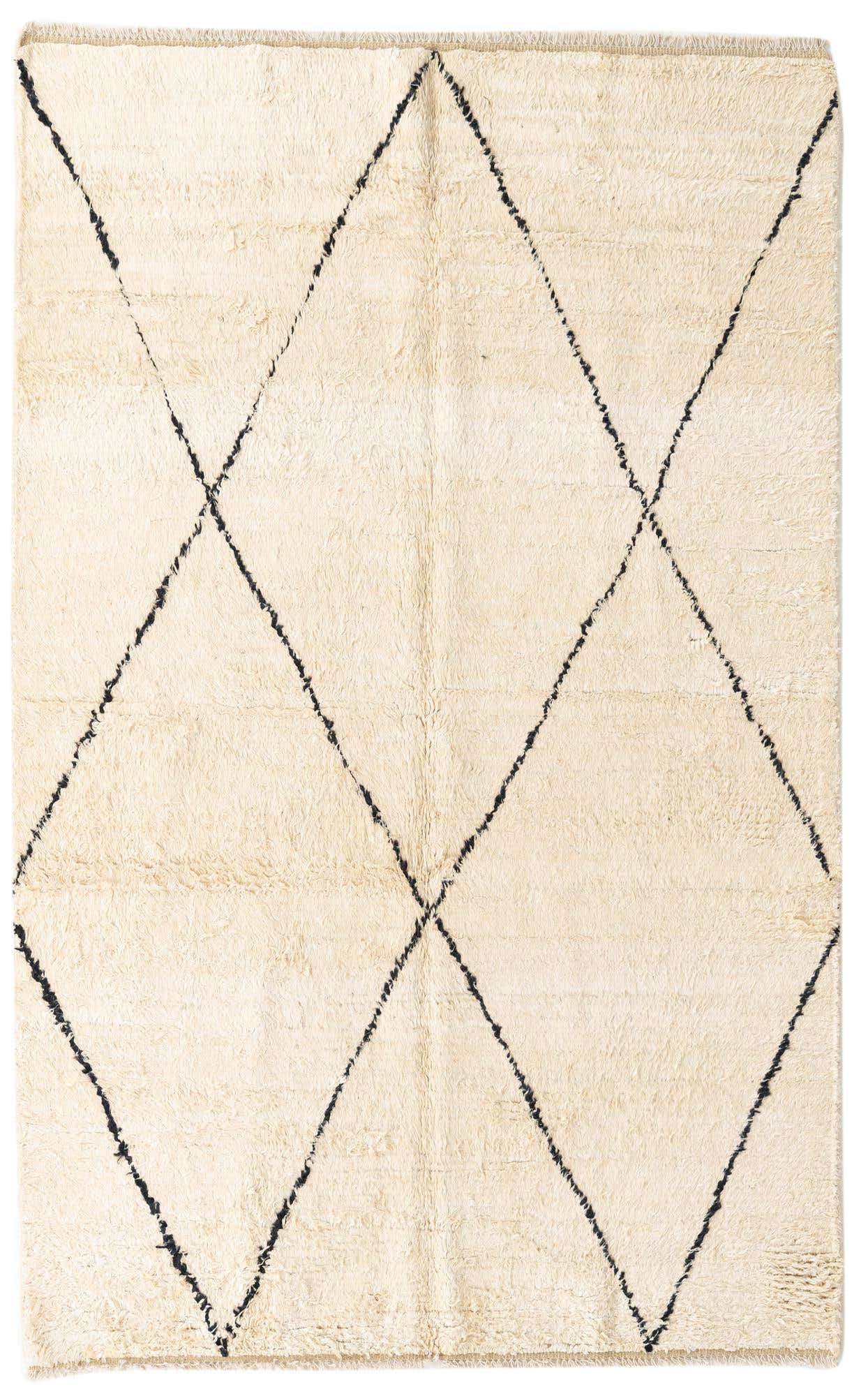 5' 2 x 8' 3 Hand Knotted Moroccan Wool Rug