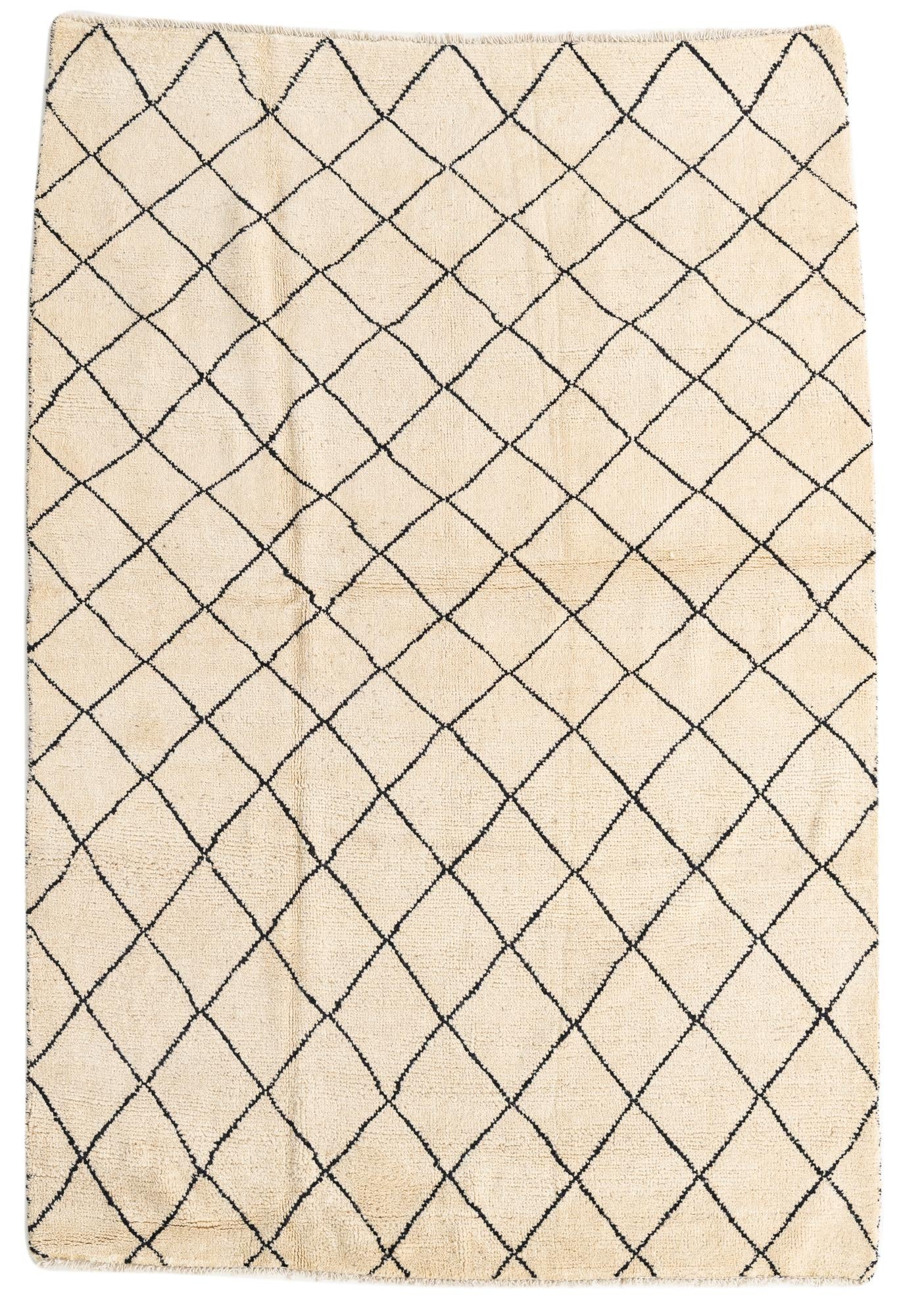 5' 3 x 7' 8 Hand Knotted Moroccan Wool Rug