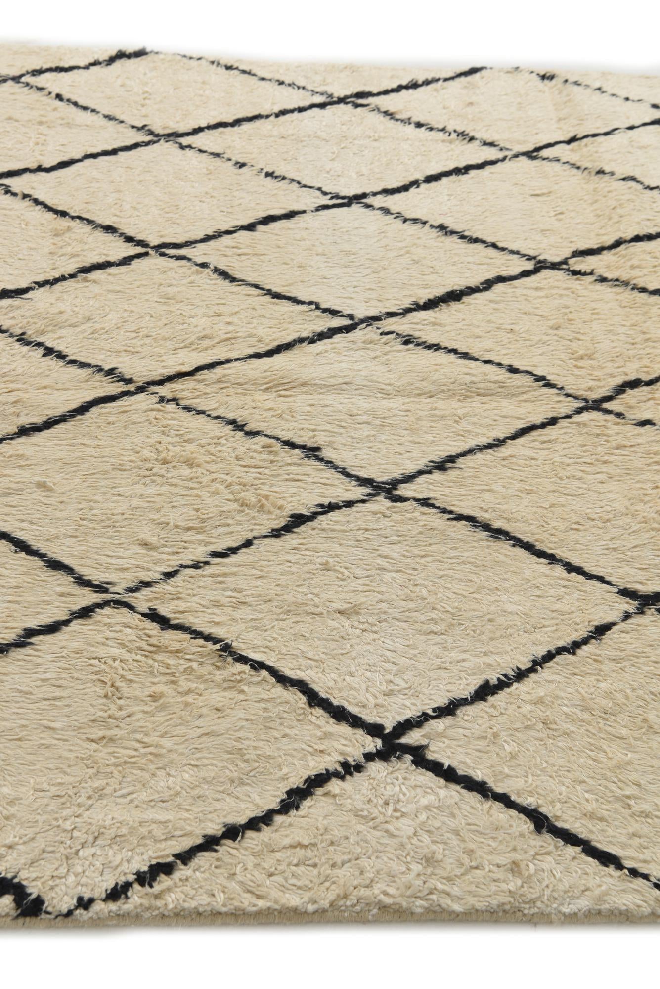 6' 1 x 9' 4 Hand Knotted Moroccan Wool Rug