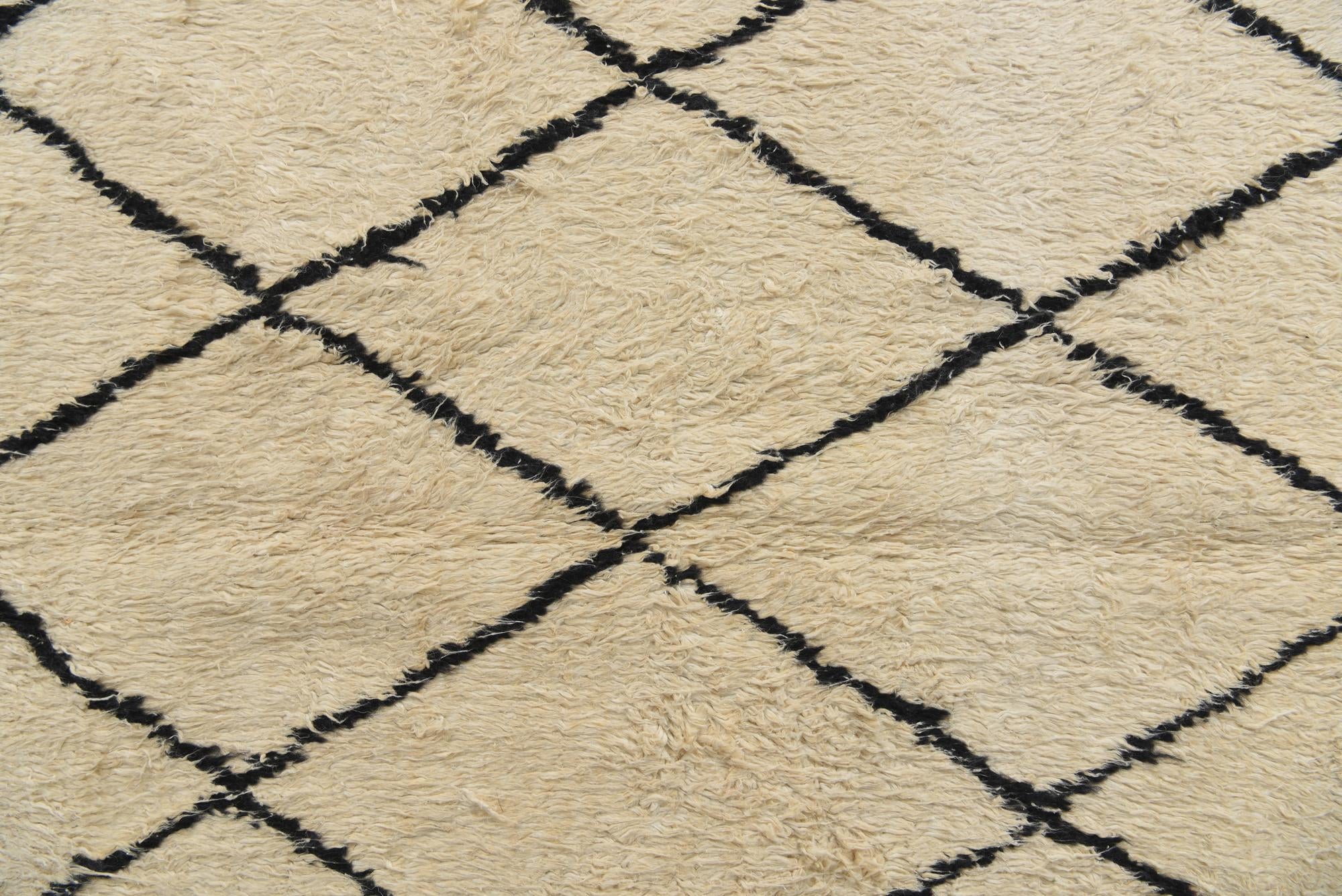 6' 1 x 9' 4 Hand Knotted Moroccan Wool Rug