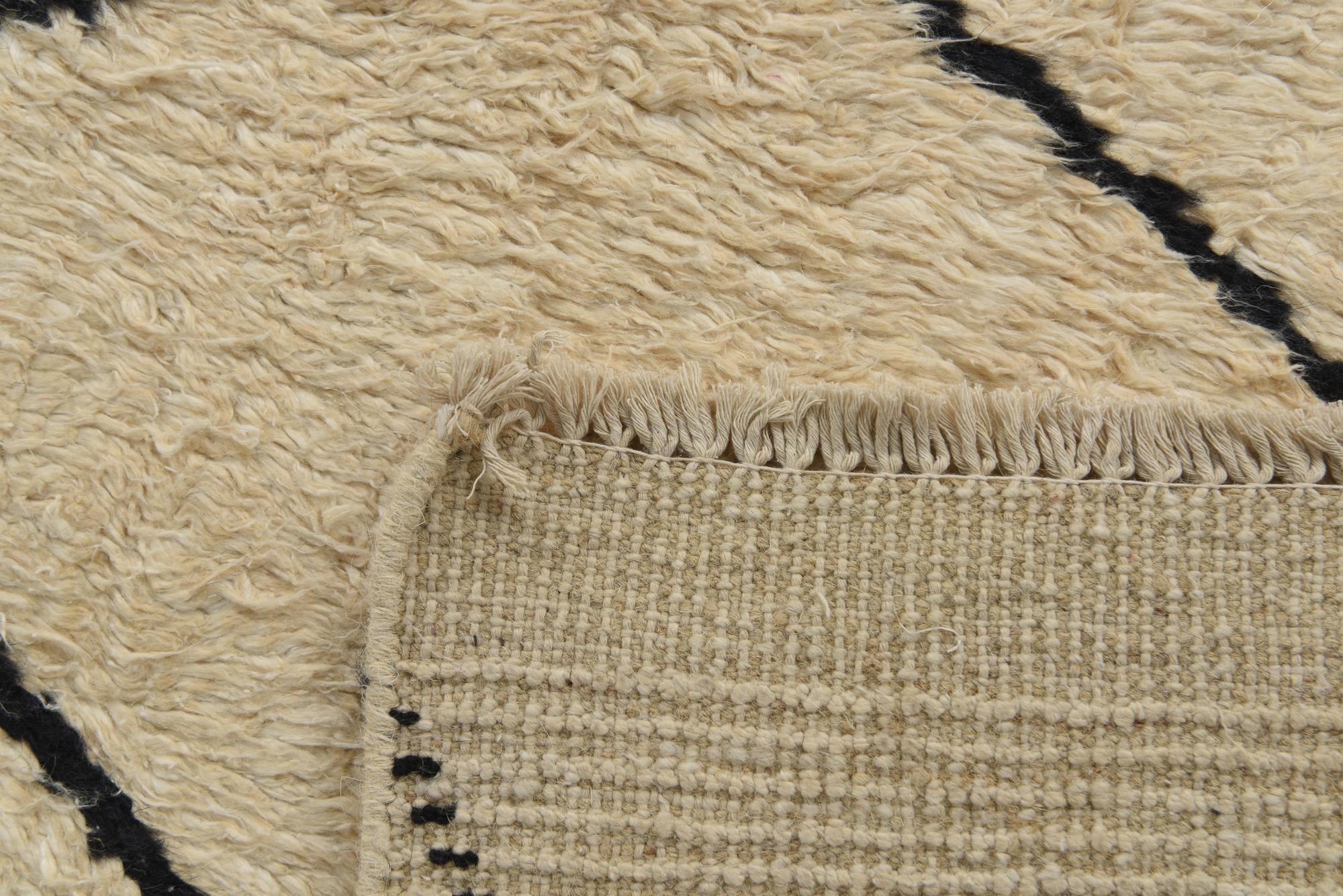 6' 1 x 9' 4 Hand Knotted Moroccan Wool Rug