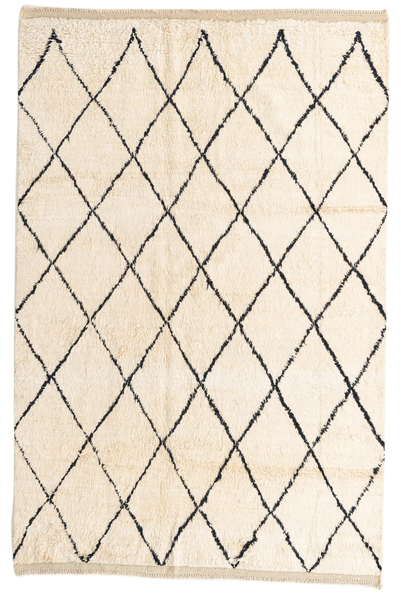 6' 1 x 9' 4 Hand Knotted Moroccan Wool Rug