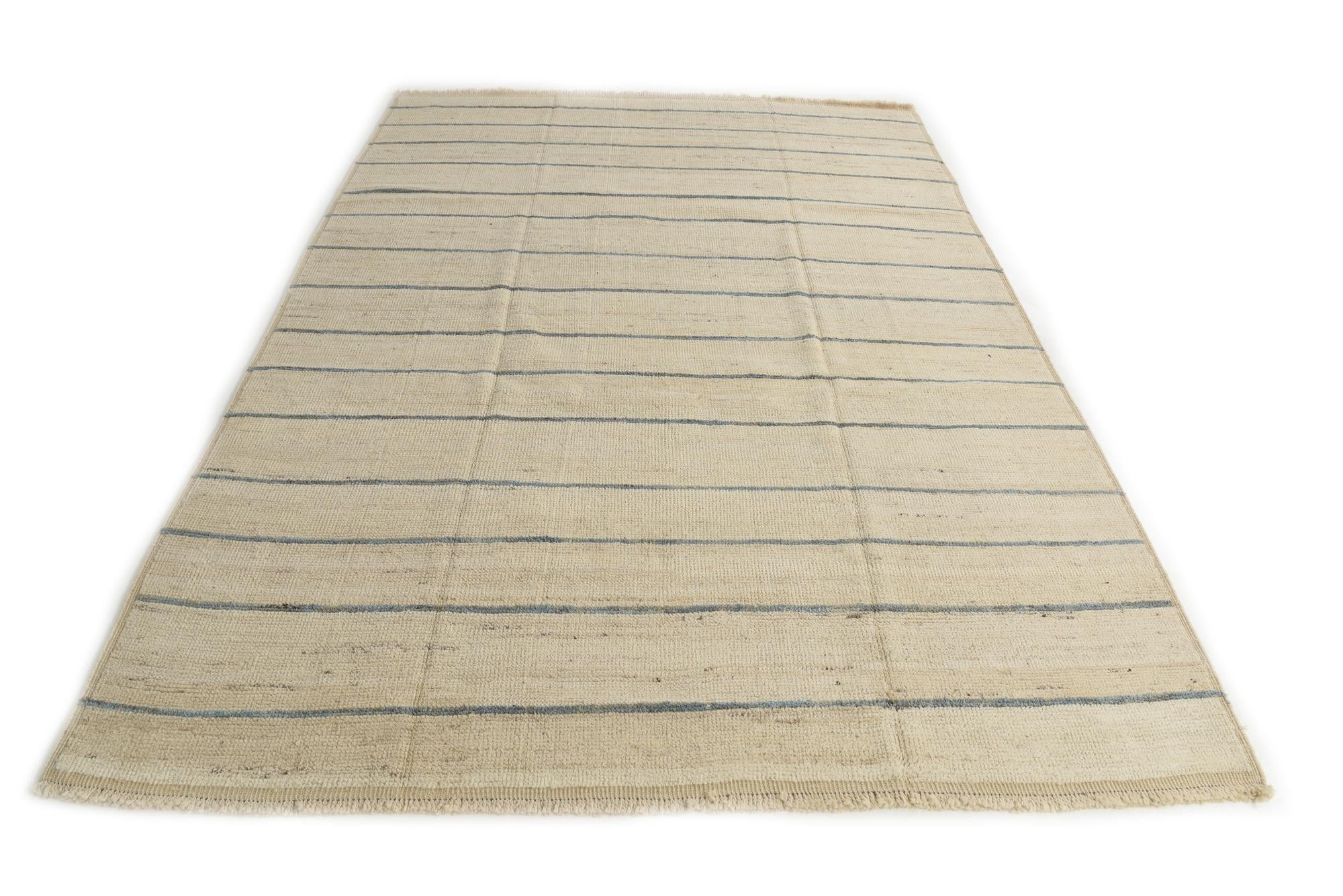 9' x 12' 6 Hand Knotted Moroccan Wool Rug