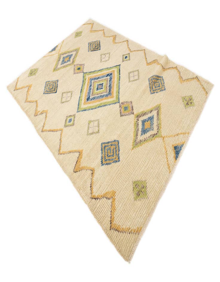 Detail image of 5' 9 x 8' 3  Hand Knotted Moroccan Wool Rug