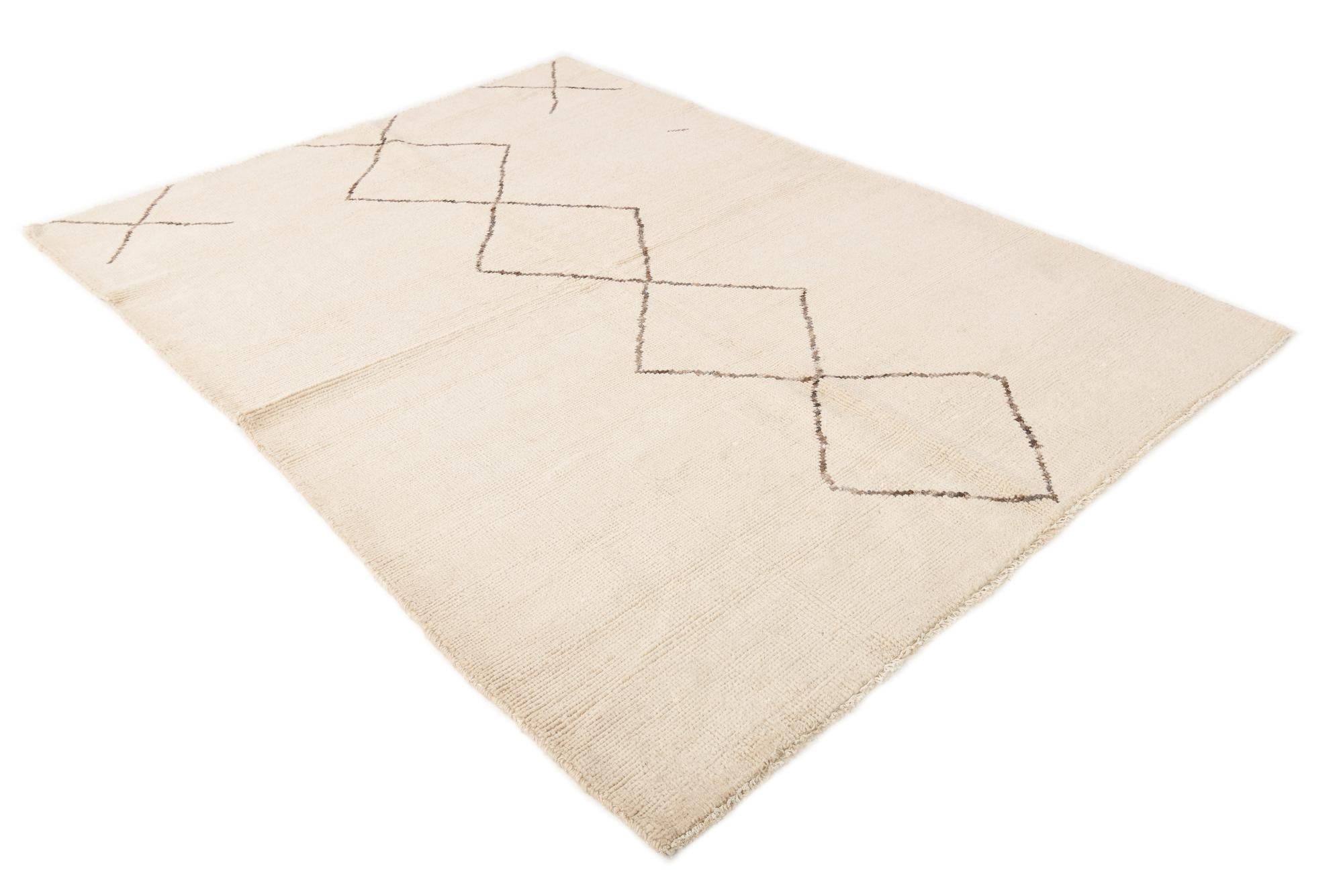 5' 8 x 7' 10 Hand Knotted Moroccan Wool Rug