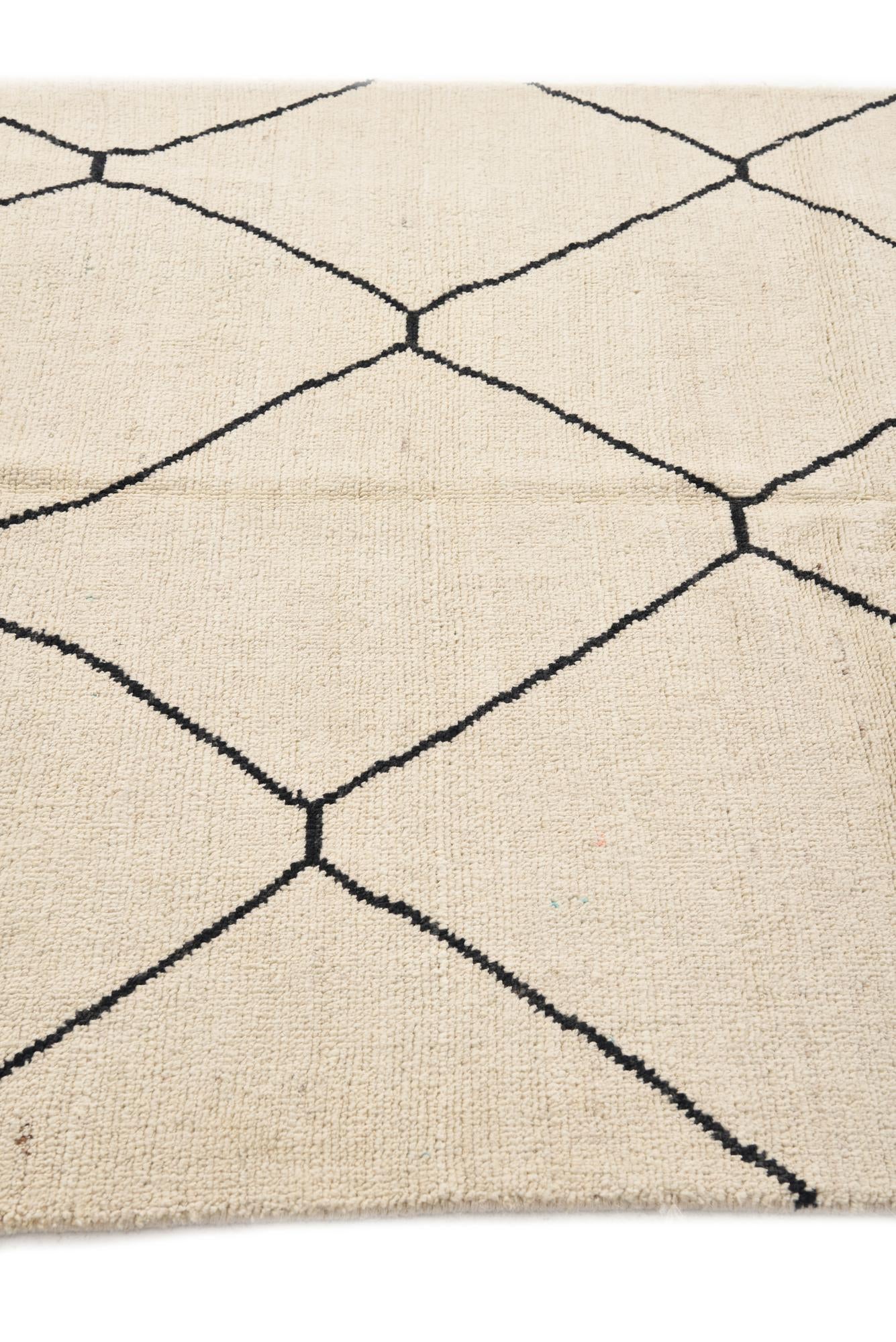 4' 10 x 7' 2 Hand Knotted Moroccan Wool Rug