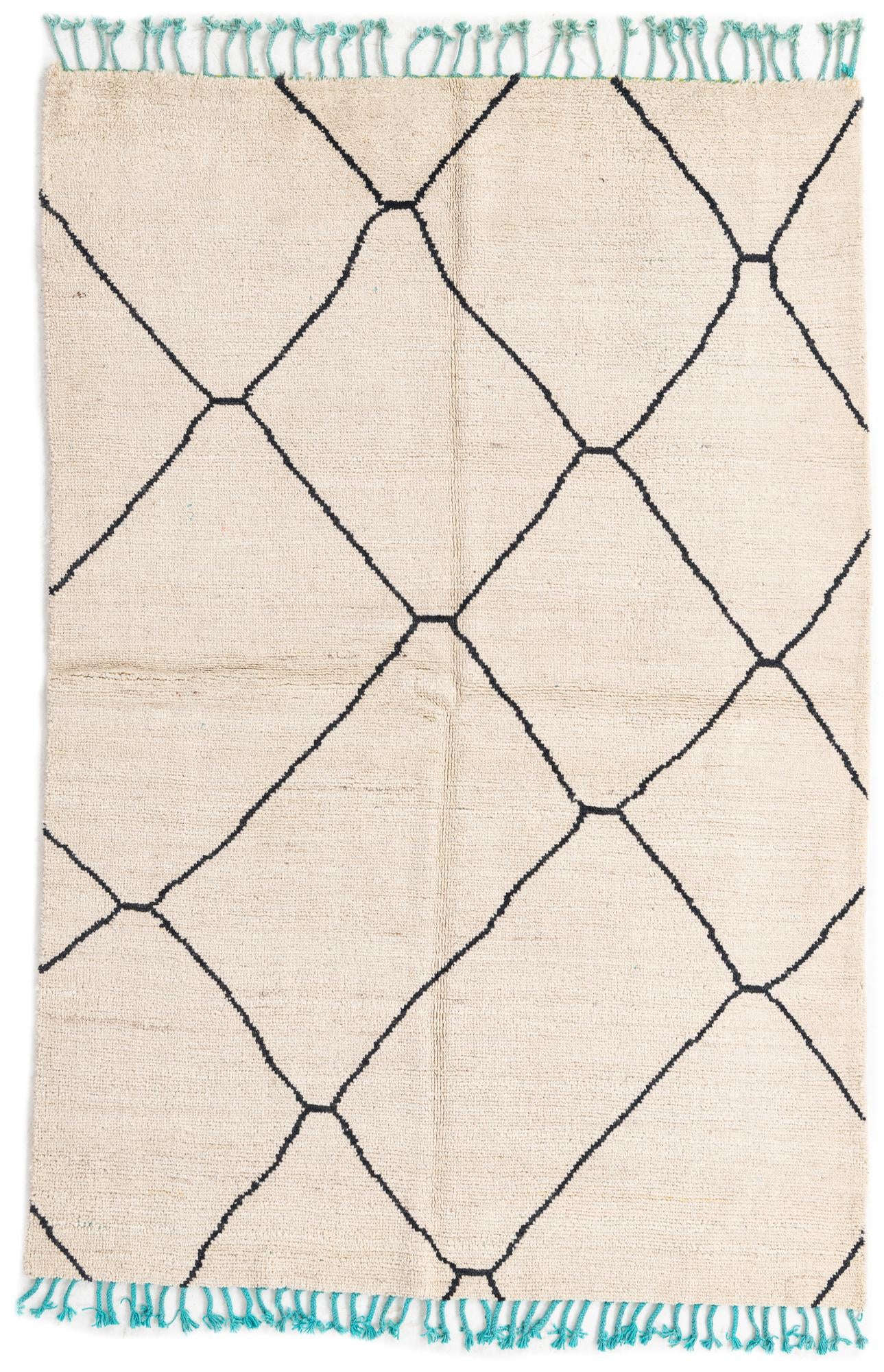 4' 10 x 7' 2 Hand Knotted Moroccan Wool Rug
