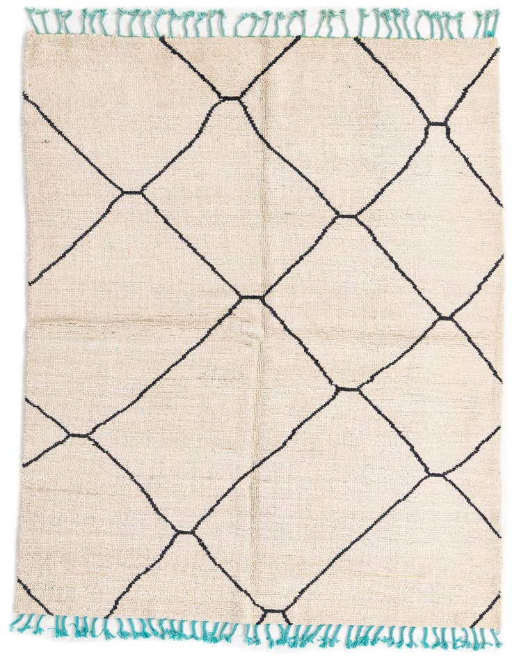 Detail image of 4' 10 x 7' 2 Hand Knotted Moroccan Wool Rug