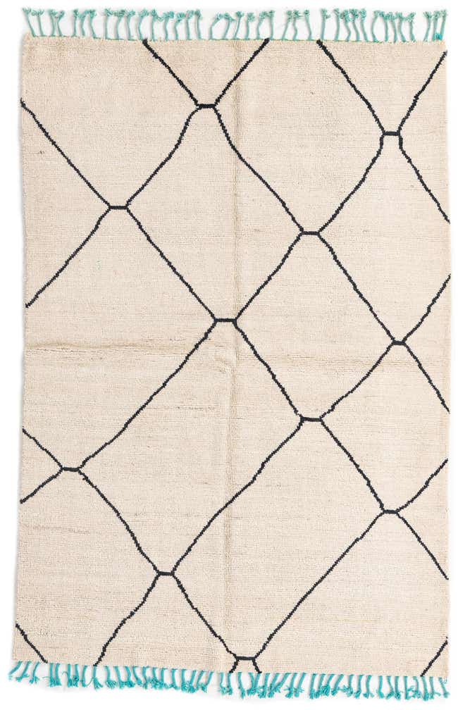 145cm x 220cm Handgeknüpft Marokkanisch Wolle Teppich