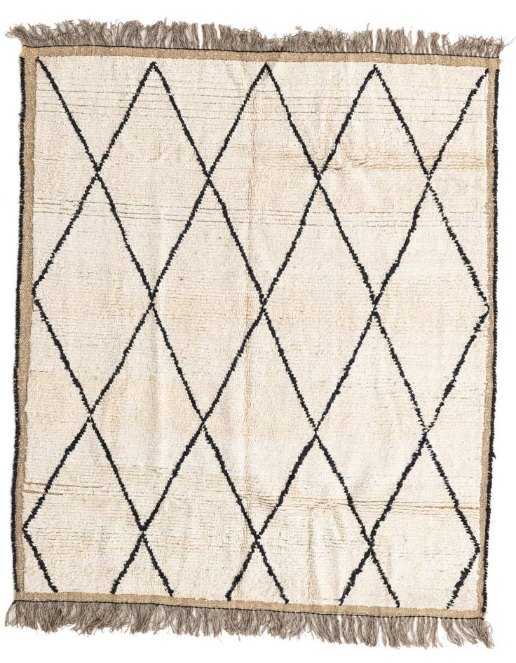 Detail image of 5' 5 x 6' 10 Hand Knotted Moroccan Wool Rug