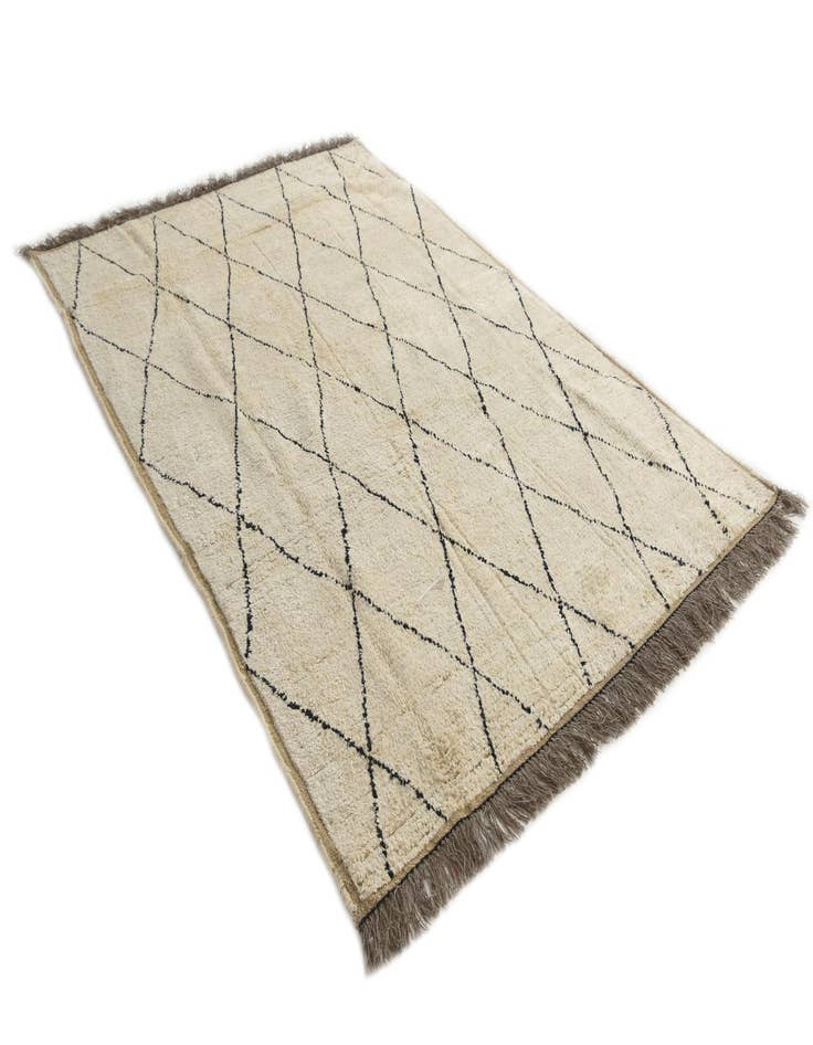 Detail image of 6' 3 x 9'  Hand Knotted Moroccan Wool Rug