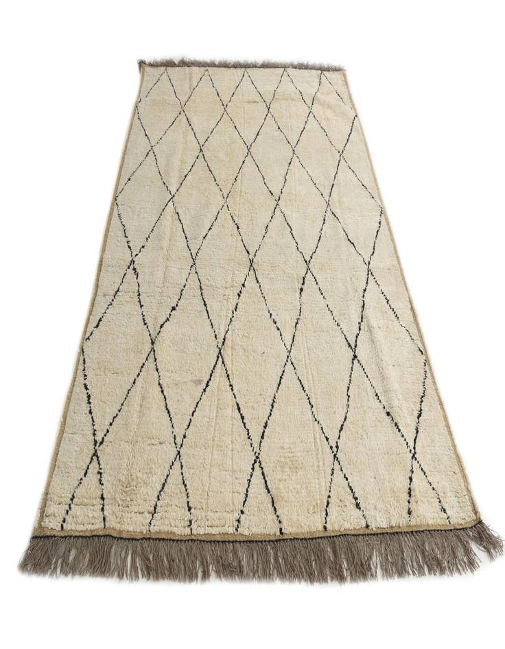 Detail image of 6' 3 x 9'  Hand Knotted Moroccan Wool Rug