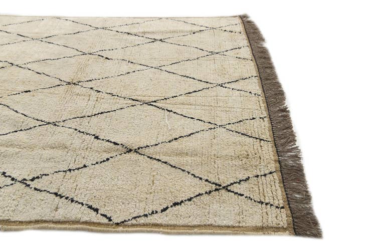 Detail image of 6' 3 x 9' Hand Knotted Moroccan Wool Rug