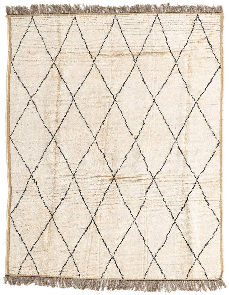 Detail image of 6' 3 x 9' Hand Knotted Moroccan Wool Rug