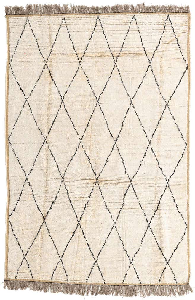 6' 3 x 9' Hand Knotted Moroccan Wool Rug