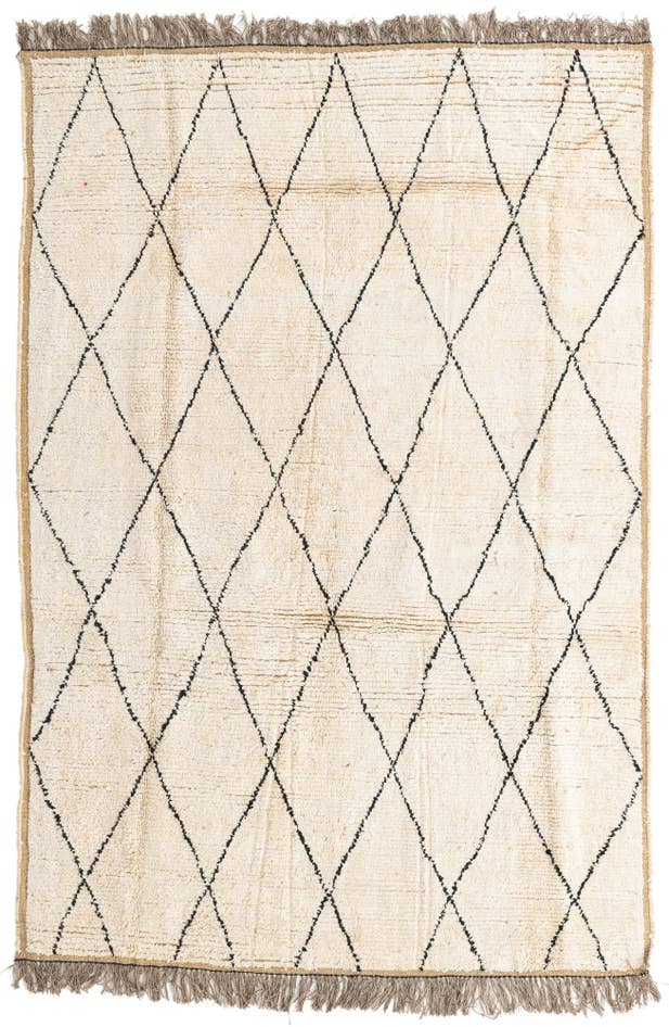 Detail image of 6' 3 x 9' Hand Knotted Moroccan Wool Rug