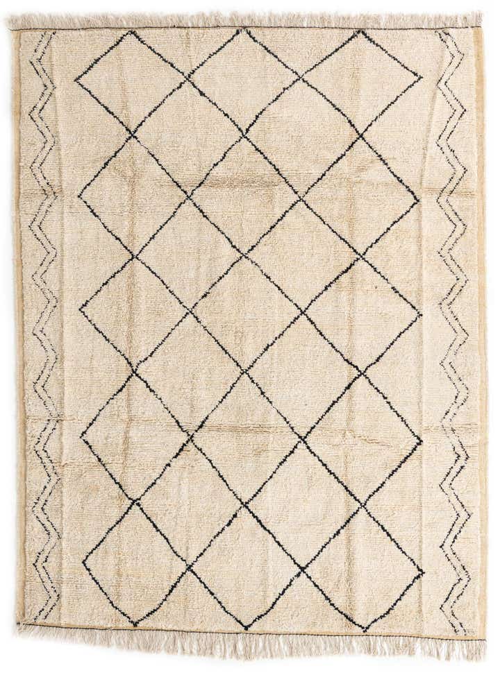 8' x 10' 2 Hand Knotted Moroccan Wool Rug