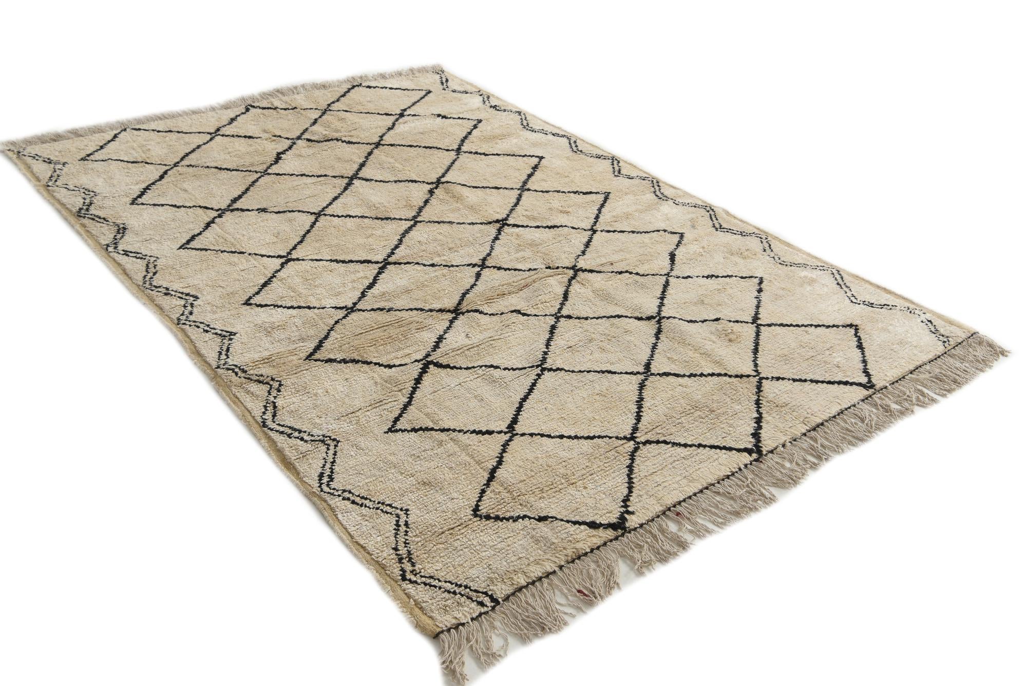 6' 1 x 8' 9 Hand Knotted Moroccan Wool Rug