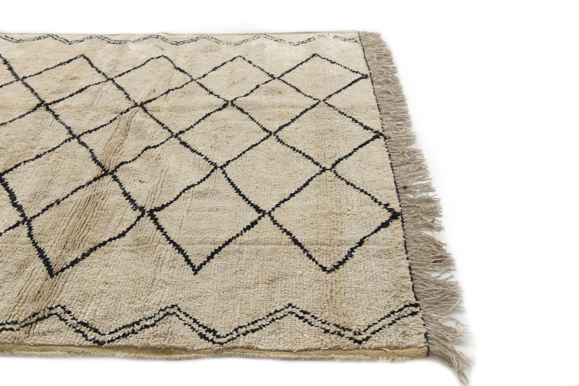 6' 1 x 8' 9 Hand Knotted Moroccan Wool Rug