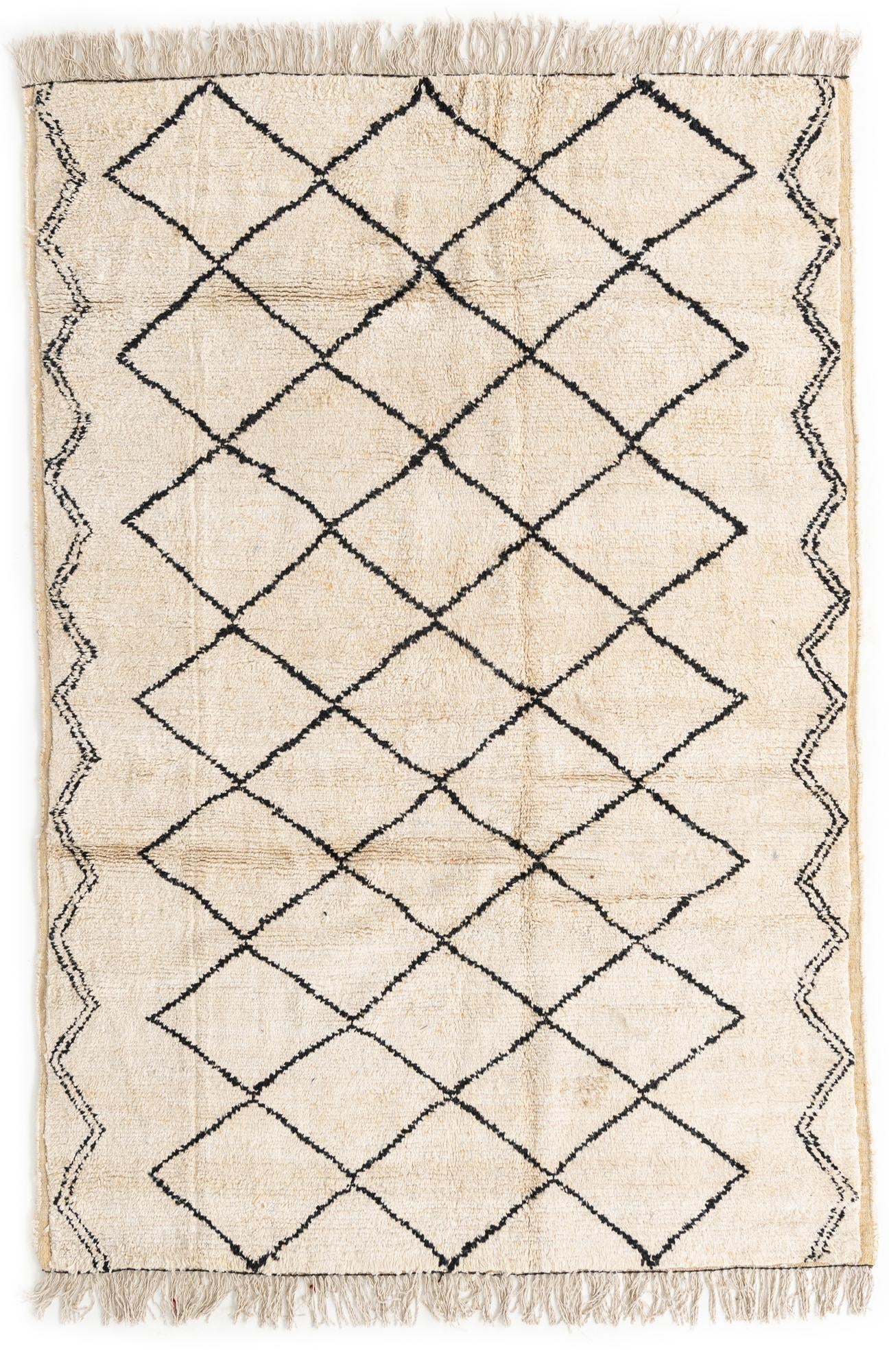 6' 1 x 8' 9 Hand Knotted Moroccan Wool Rug