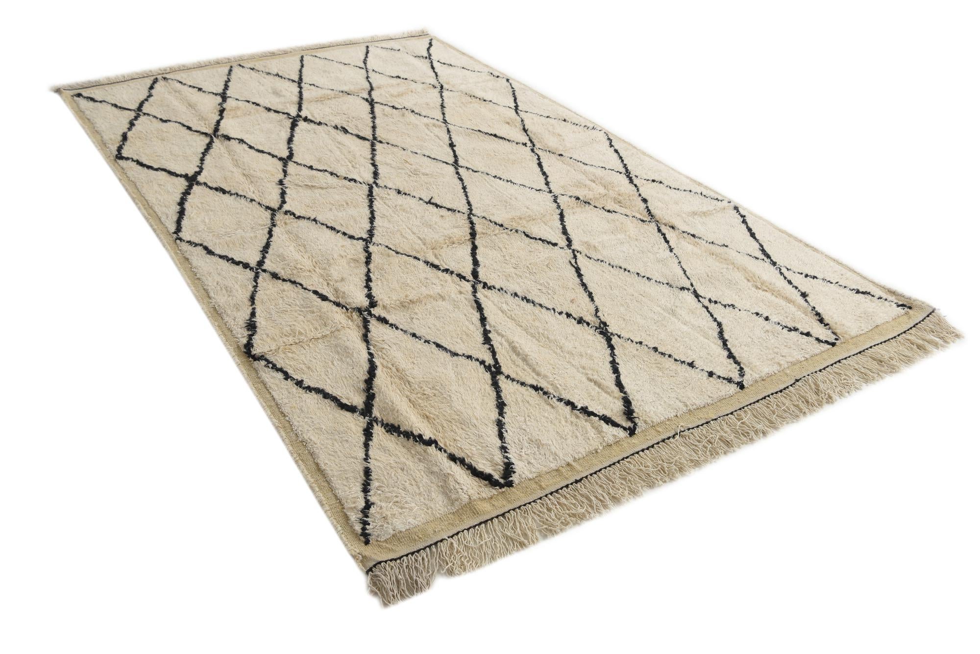 6' 2 x 10' Hand Knotted Moroccan Wool Rug