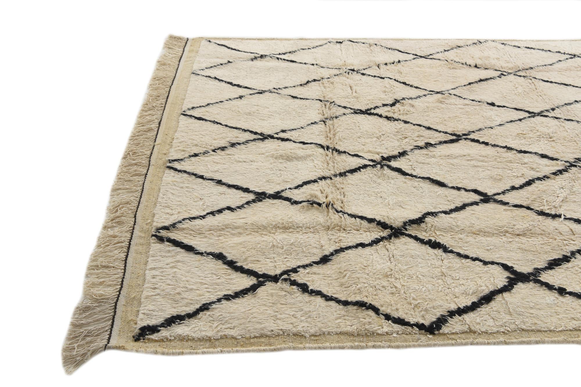 6' 2 x 10' Hand Knotted Moroccan Wool Rug