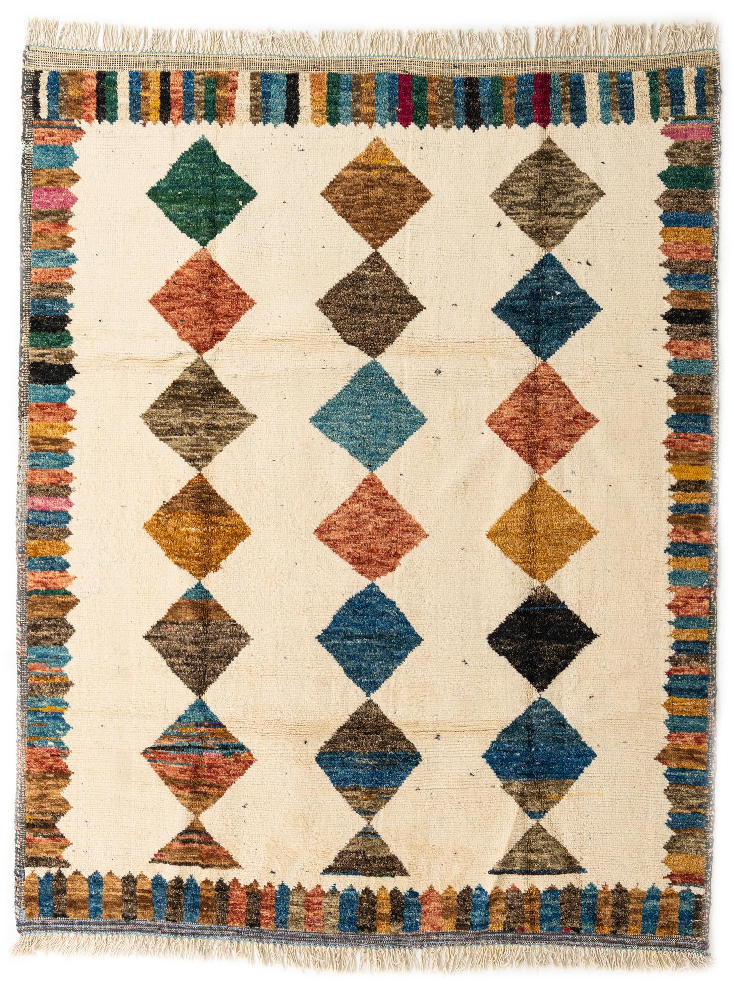 8' x 10' 2 Hand Knotted Moroccan Wool Rug
