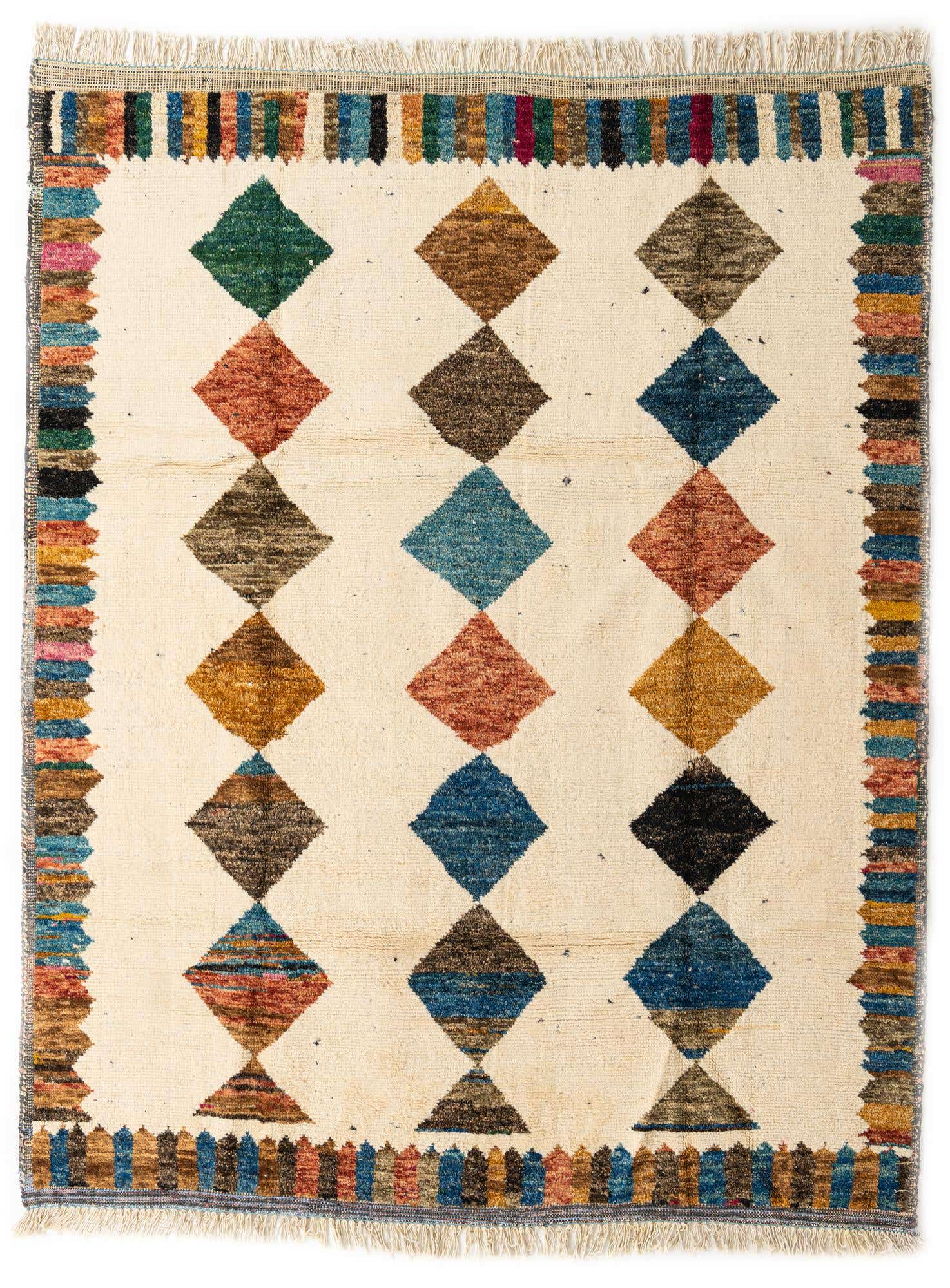 8' x 10' 2 Hand Knotted Moroccan Wool Rug