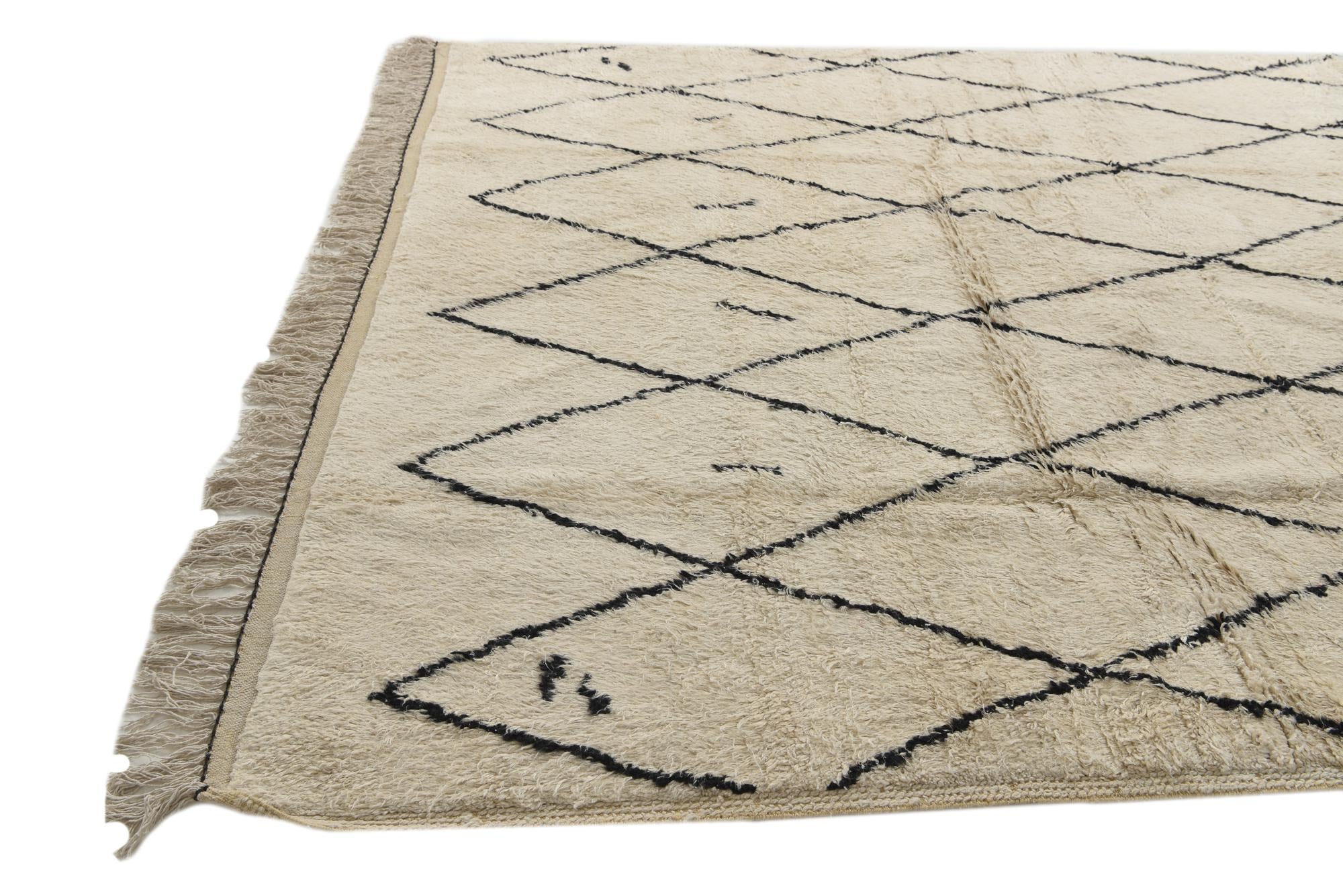 7' 10 x 10' 5 Hand Knotted Moroccan Wool Rug
