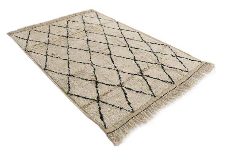 5' 3 x 7' 5 Hand Knotted Moroccan Wool Rug