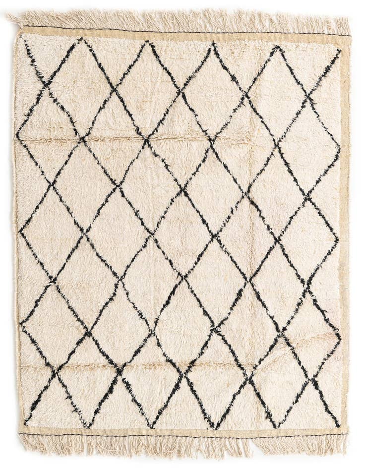 Detail image of 5' 3 x 7' 5 Hand Knotted Moroccan Wool Rug