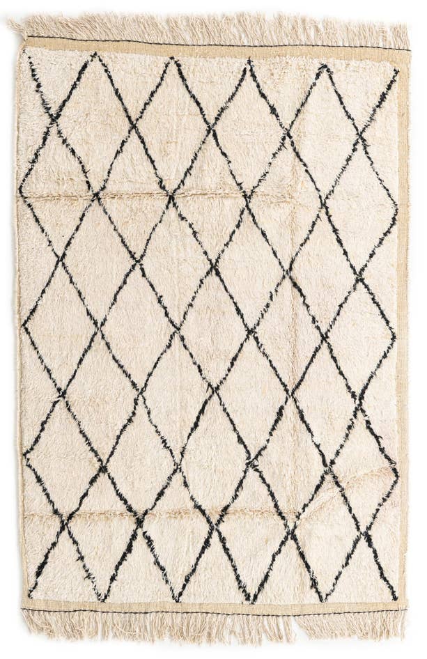 Detail image of 5' 3 x 7' 5 Hand Knotted Moroccan Wool Rug
