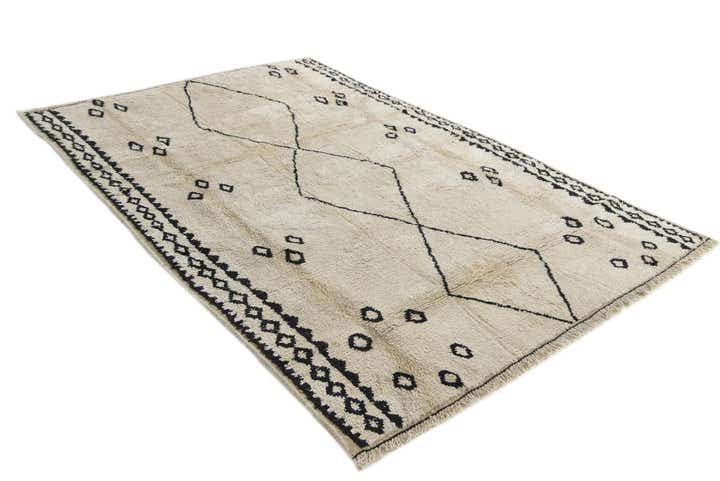 6' 2 x 9' 3 Hand Knotted Moroccan Wool Rug
