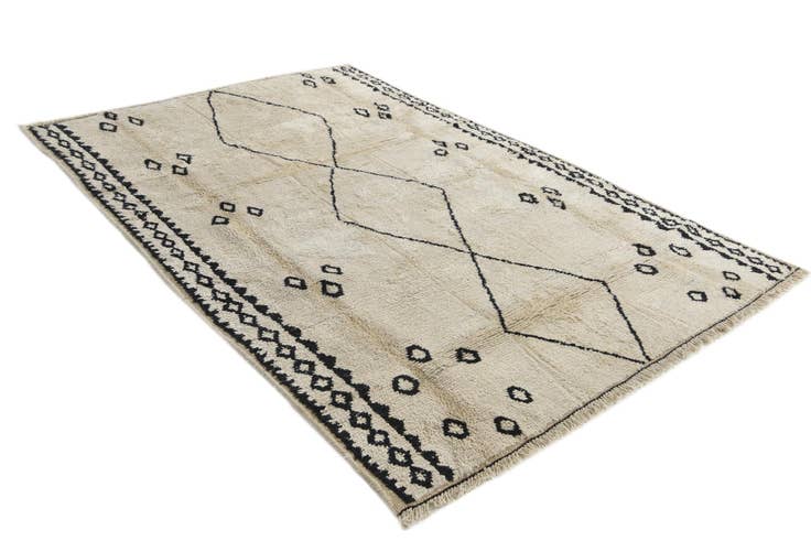 Detail image of 6' 2 x 9' 3 Hand Knotted Moroccan Wool Rug