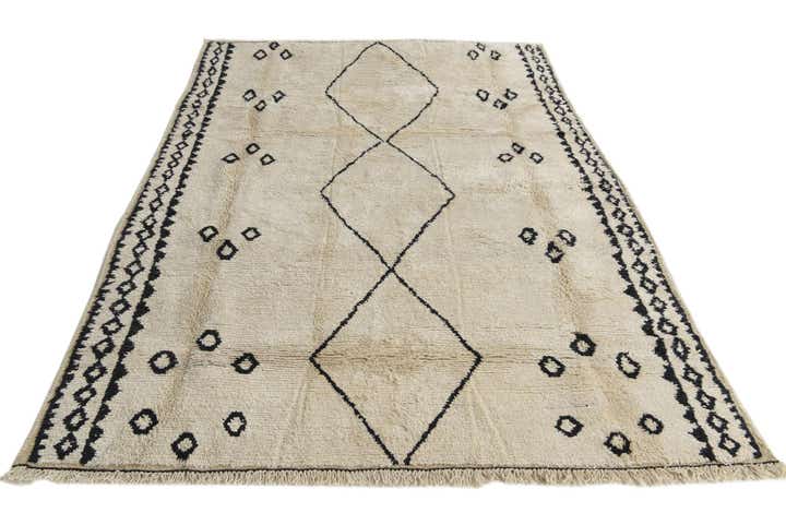 6' 2 x 9' 3 Hand Knotted Moroccan Wool Rug