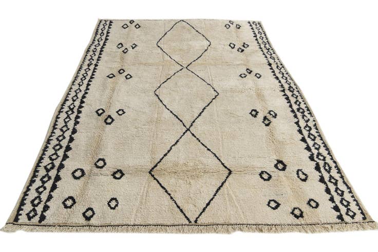 Detail image of 6' 2 x 9' 3 Hand Knotted Moroccan Wool Rug