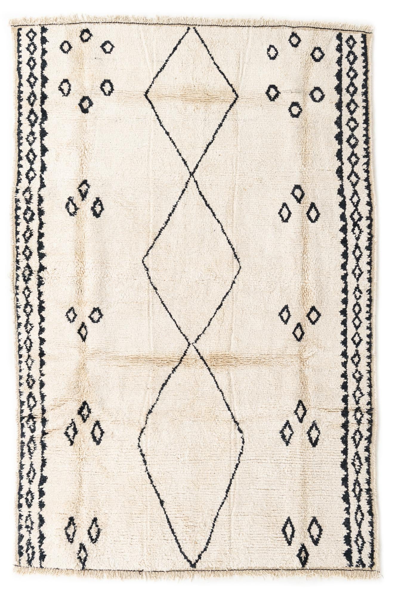 6' 2 x 9' 3 Hand Knotted Moroccan Wool Rug