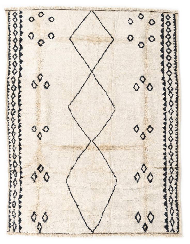 Detail image of 6' 2 x 9' 3 Hand Knotted Moroccan Wool Rug