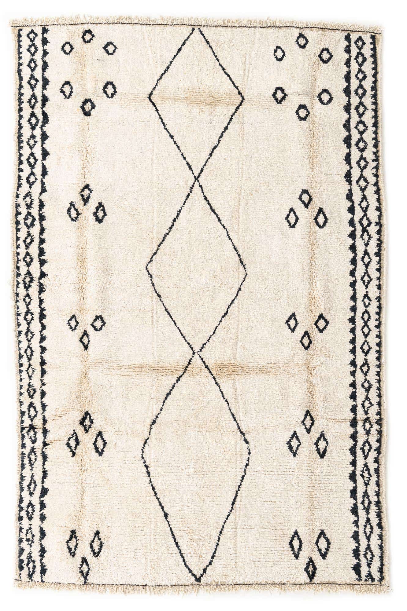 6' 2 x 9' 3 Hand Knotted Moroccan Wool Rug